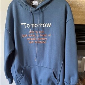 Blue Hoodie with Inspirational Quote